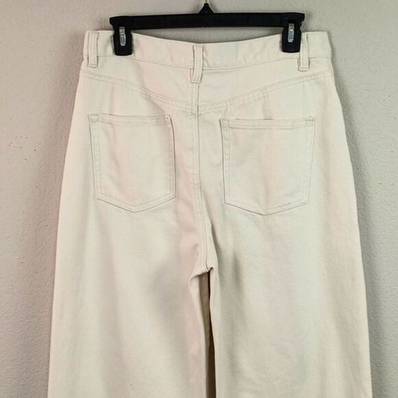 Gianni Bini Cream Straight Wide Leg High Waist Jeans Sz 13 (NWOT) - Picture 5 of 10